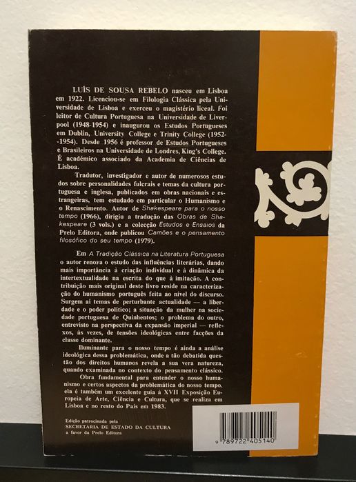 Livro A tradição clássica na literatura portuguesa de Luís de S Rebelo