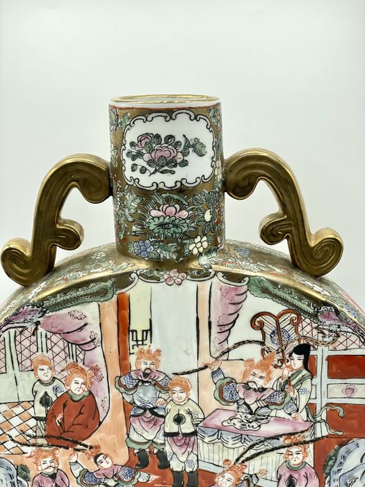Vaso lua chinês Dinastia Qing seculo 19 chinês