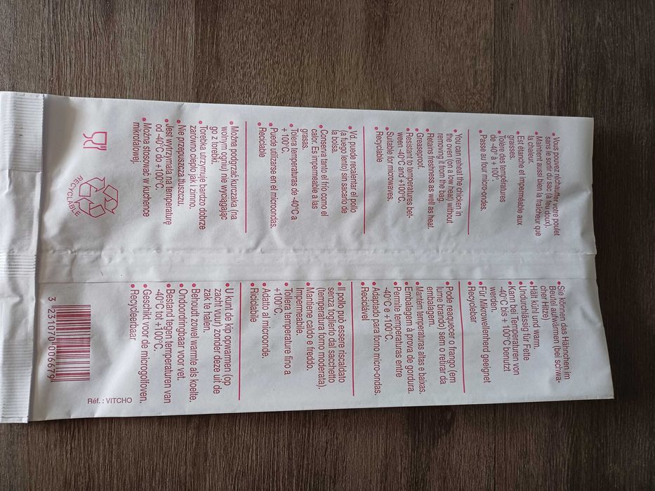 Saco para frango ou churrasco