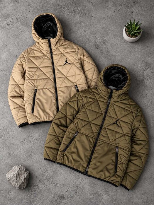 Куртка Jordan демісезонна з капюшоном бежева хакі (S-XXL)