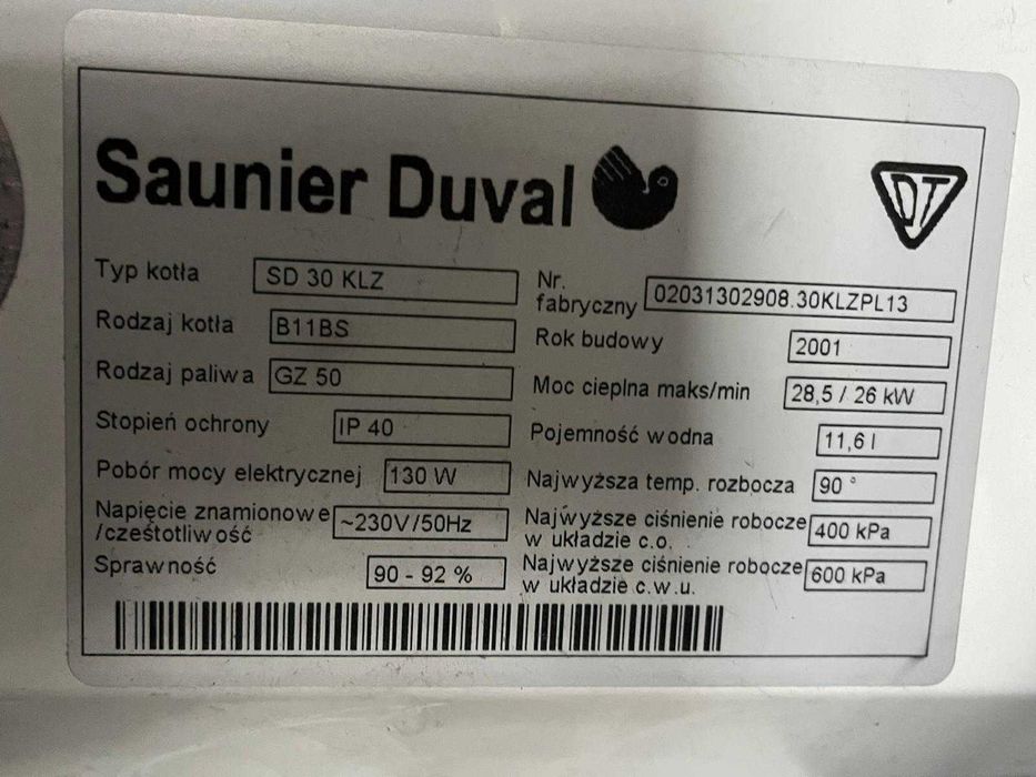 piec gazowy używany Saunier Duval SD 30 KLZ