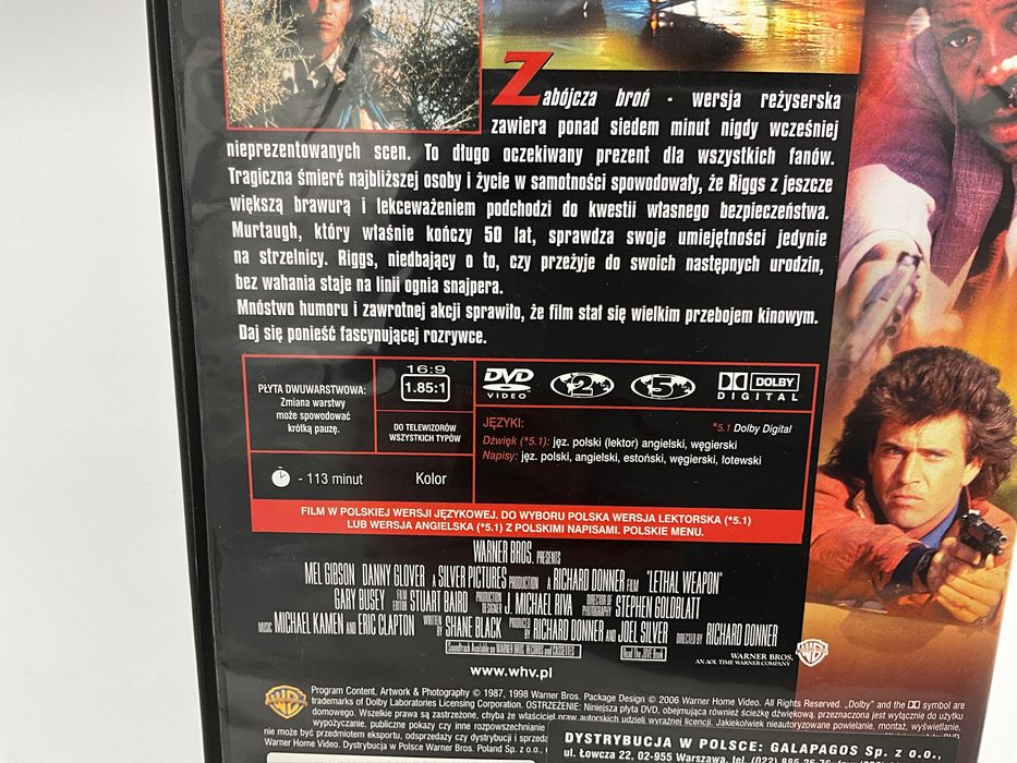 Zabójcza Broń DVD (Wersja Reżyserska), Lethal Weapon, Mel Gibson