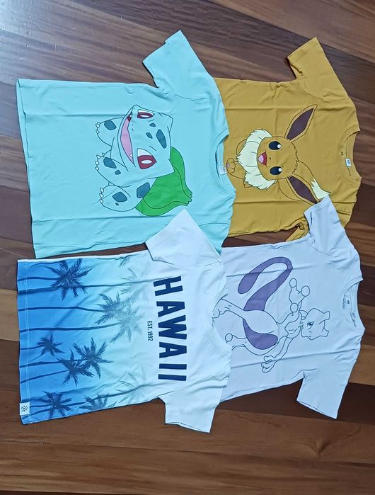 Conjunto de 4 t-shirts para criança - 6 a 8 anos