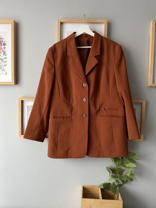 Brązowa marynarka żakiet damski xl 42 jesienny hit modny żakiet