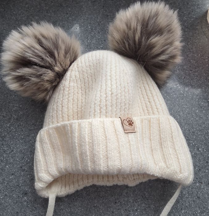 Czapka z wełny Merino 48-50cm 2-3lata