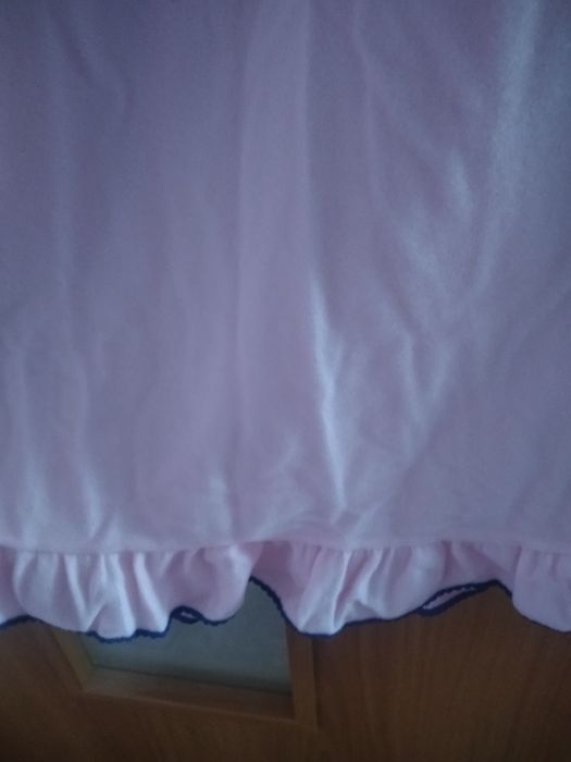 Koszula nocna haftowana PRL z weluru stylonowego