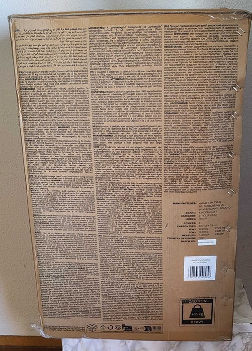 Carrinho de Bebé Kinderkraft Trio 3 em 1 Moov Navy - Azul, Novo