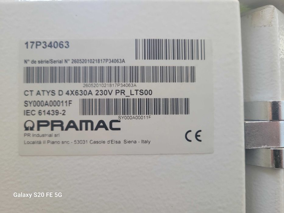 Quadro Elétrico de Comutação Pramac (ATyS) | NOVO / NUNCA USADO