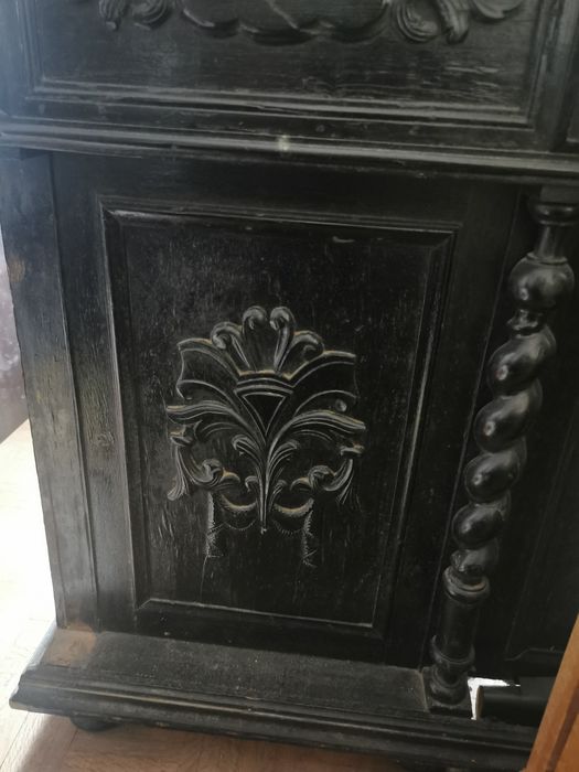 Secretária Antiga finais Séc. XIX - Madeira Maciça Ebonada (Para Restauro)