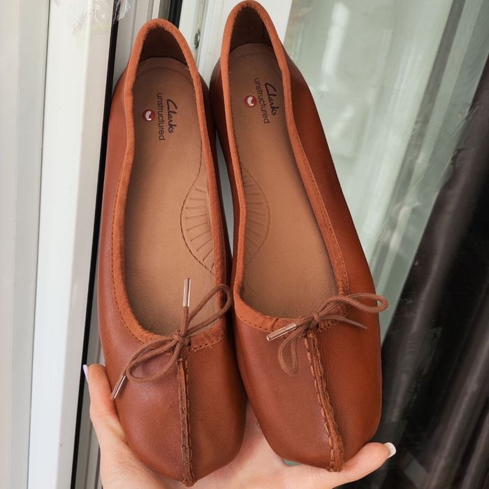 Шикарні шкіряні балетки Clarks Unstructured Freckle Ice (оригінал)