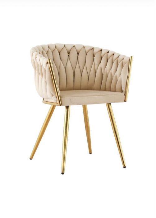 Krzesła plecione rosa cherry velvet chrom złoto beż SALE CAŁA POLSKA