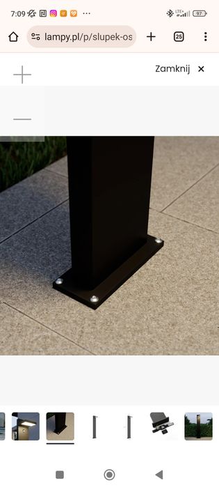 Słupek oświetleniowy LED Lucande Silva 100 cm ,czujnik antracyt