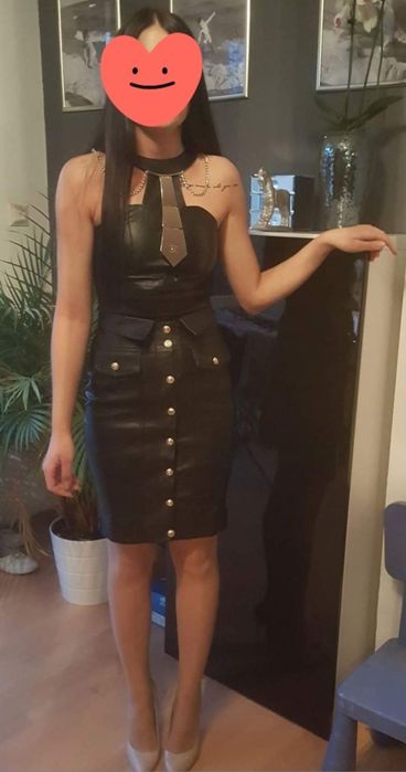 Spódnica do kolan a'la skórzane typ zara versace