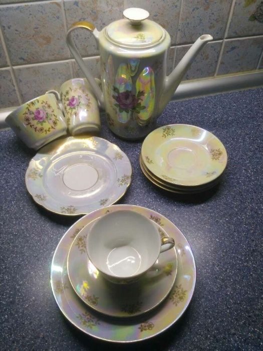 Часть сервиза столовый/чайный ‘Роза,ГДР:перламутр.фарф.Можно поштучно!