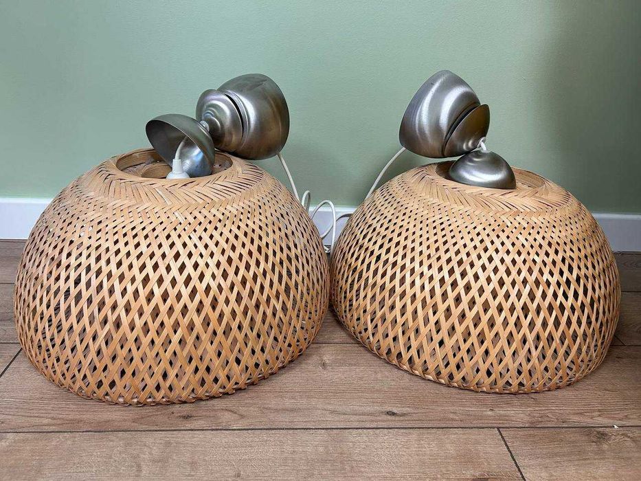 2 lampy wiszące IKEA bambus / rattan