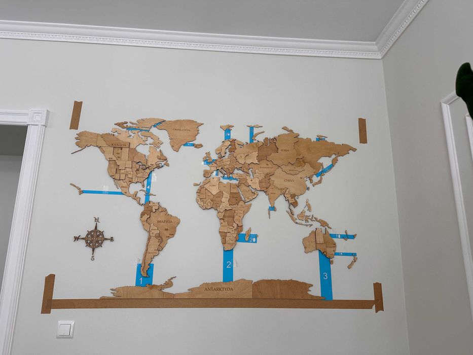Mapa Świata 3D drewniana 105x63cm, Winchester, pomysł na prezent