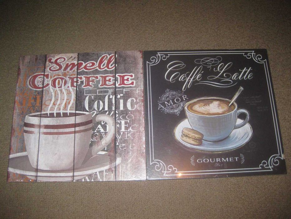 Coleção de 4 Quadros/Placas" Café" Novos!