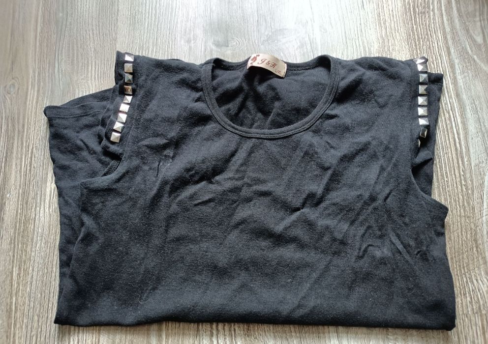 Bluzka damska czarna rozmiar L XL z ćwiekami