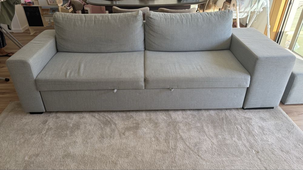 Sofá-cama cizento
