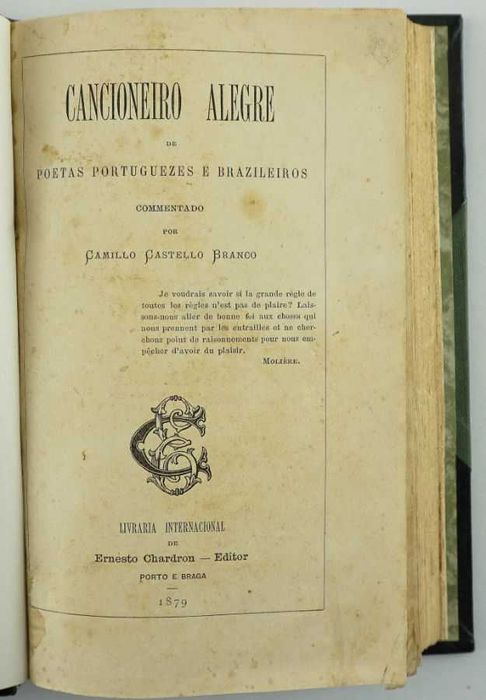 Primeira edição - Camilo Castelo Branco - Cancioneiro Alegre.