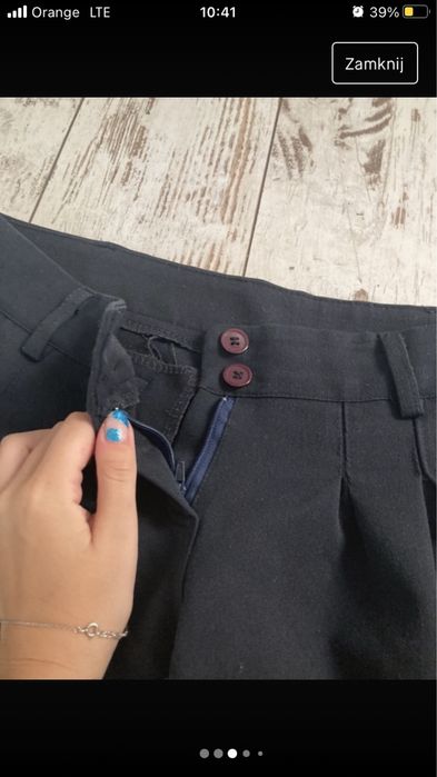 spodnie eleganckie ciemne granatowe