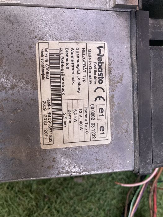 ogrzewanie webasto 12V benzyna thermo top c wodne