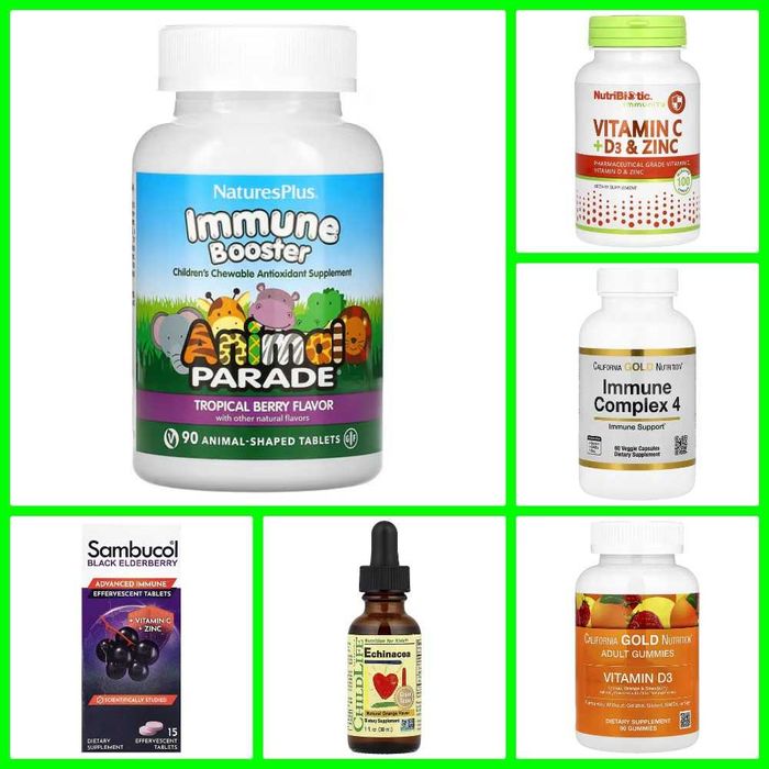 IHERB California Immune4 Now Foods вітамін А, В, С D3 1000/2000/5000