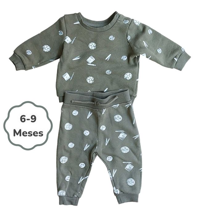 Conjunto Camisola + Calças Caqui Primark 6-9 meses