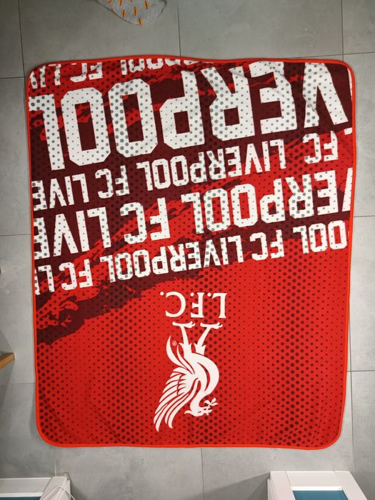 Koc piłkarski L.F.C. Liverpool Fan Club polarowy 160 x 130 cm dla fana kibica piłki nożnej