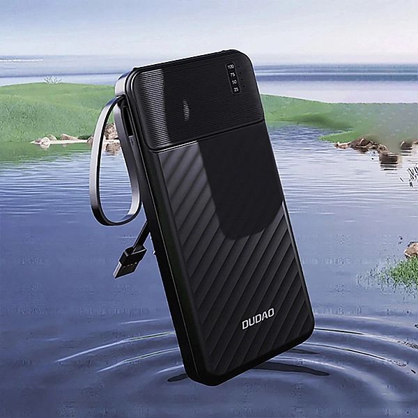 Powerbank Dudao K11 Pro 20000mAh z wbudowanymi kablami - czarny