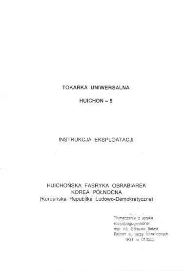 Tokarka chuichon 5 DTR