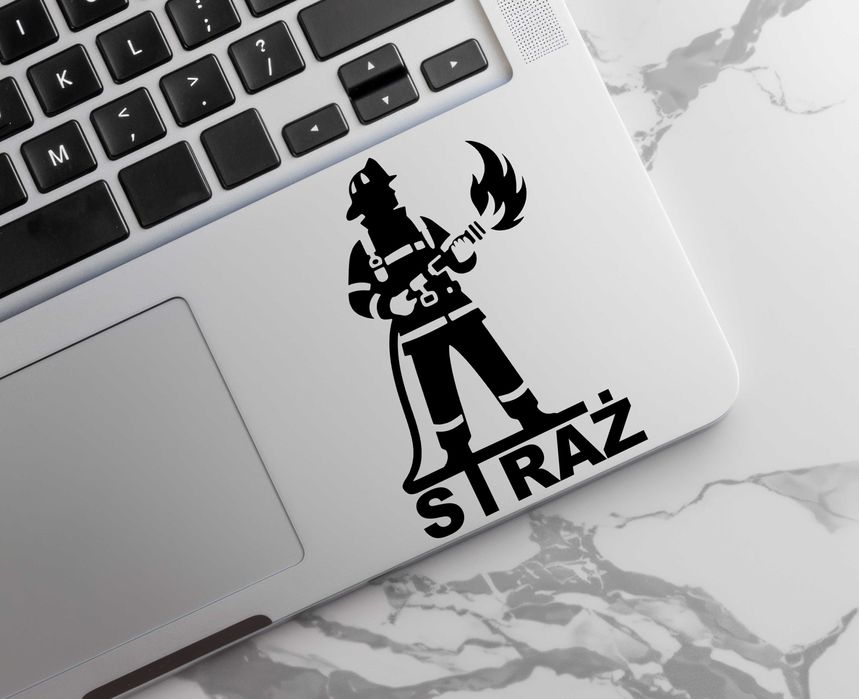 Naklejka STRAŻ POŻARNA - 14x9cm - na telefon, laptop, samochód