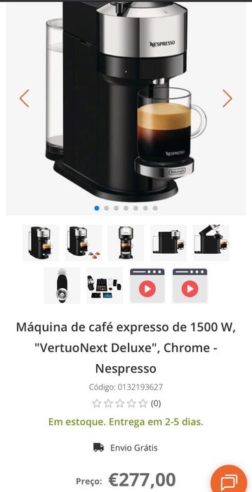 Maquina de café Nespresso Vertuo Next Chrome