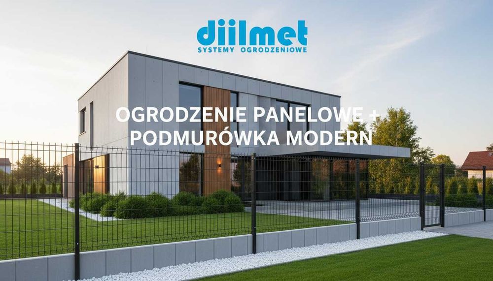 Panele ogrodzeniowe fi 5 / 153 + Podmurówka dwustronna GRAFIT