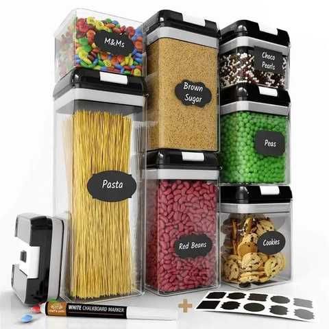 Набір контейнерів для круп та макарону 7 предметів з вакуумною кришкою