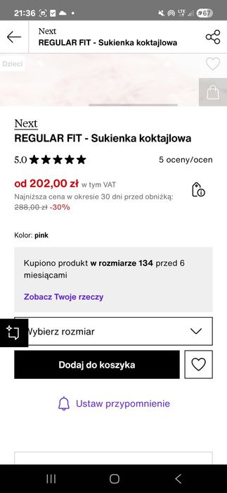 Sukienka next tiulowa 134