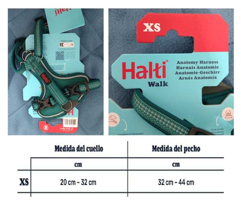 Arnês de cão Halti tamanho XS verde azulado (127)