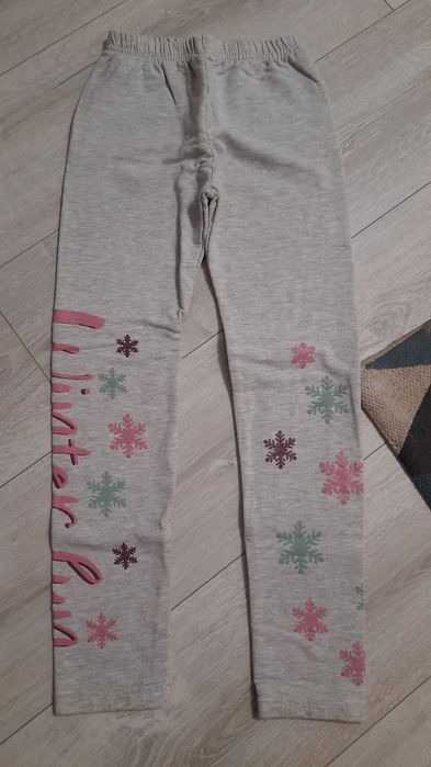 Legginsy ocieplane śnieżynki Pepco r. 134