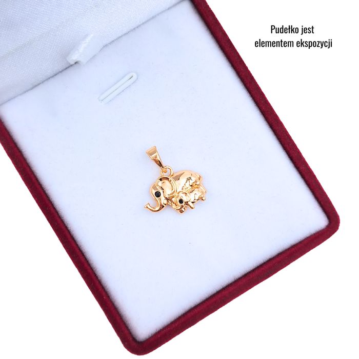 Zawieszka Złote Słonie Pozłacana 18k złotem