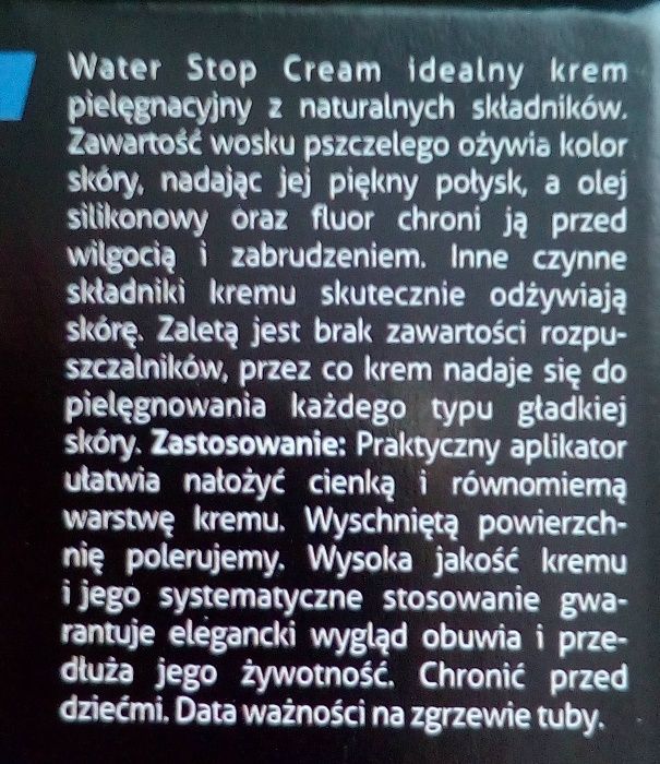 Pasta do butow czarna i bezbarwna