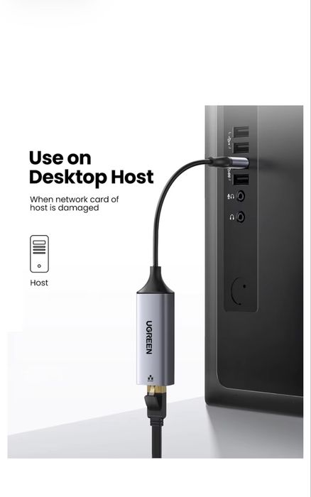 Мережевий адаптер UGREEN USB-C to RJ45 Ethernet CM199