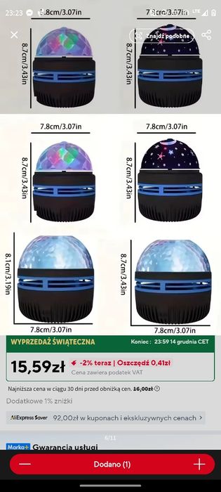 Lampka LED Projektor Galaxy – Efekt Northern Lights, Kolorowe Niebo