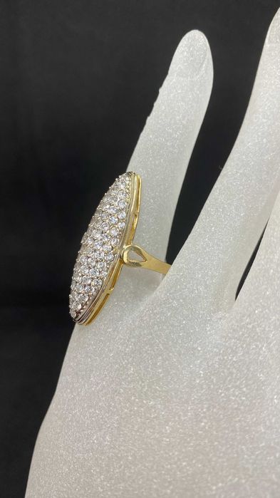 Złoty Pierścionek z cyrkoniami 14ct 585, 6,89g, rozmiar: 17