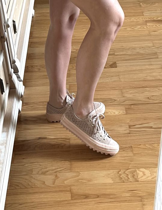 Converse All Star Platform trampki skórzane na platformie oryginalne