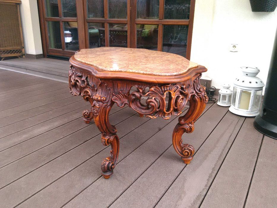 Stolik Barokowy Rzeźbiony Antyk