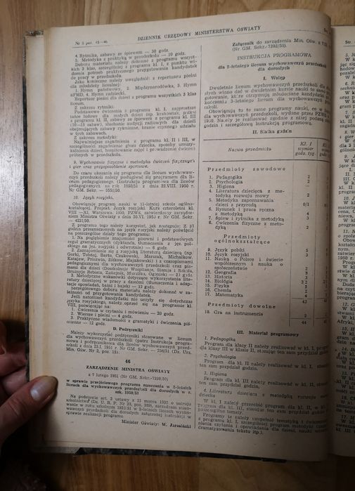 Dziennik Urzędowy Ministerstwa Oświaty rocznik 1951