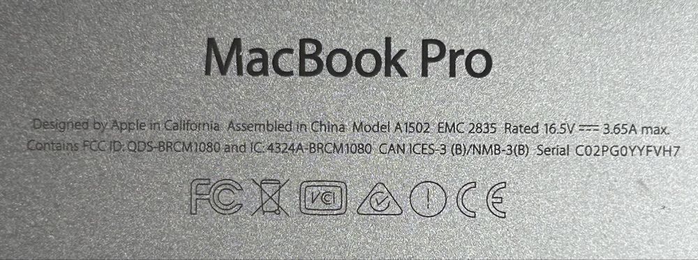 MacBook Pro 13" Retina (Early 2015) A1502