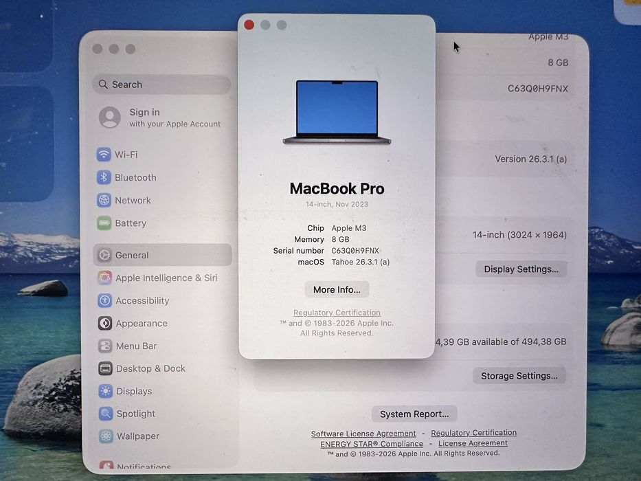 MacBook Pro M3 8GB / 512 GB 2023