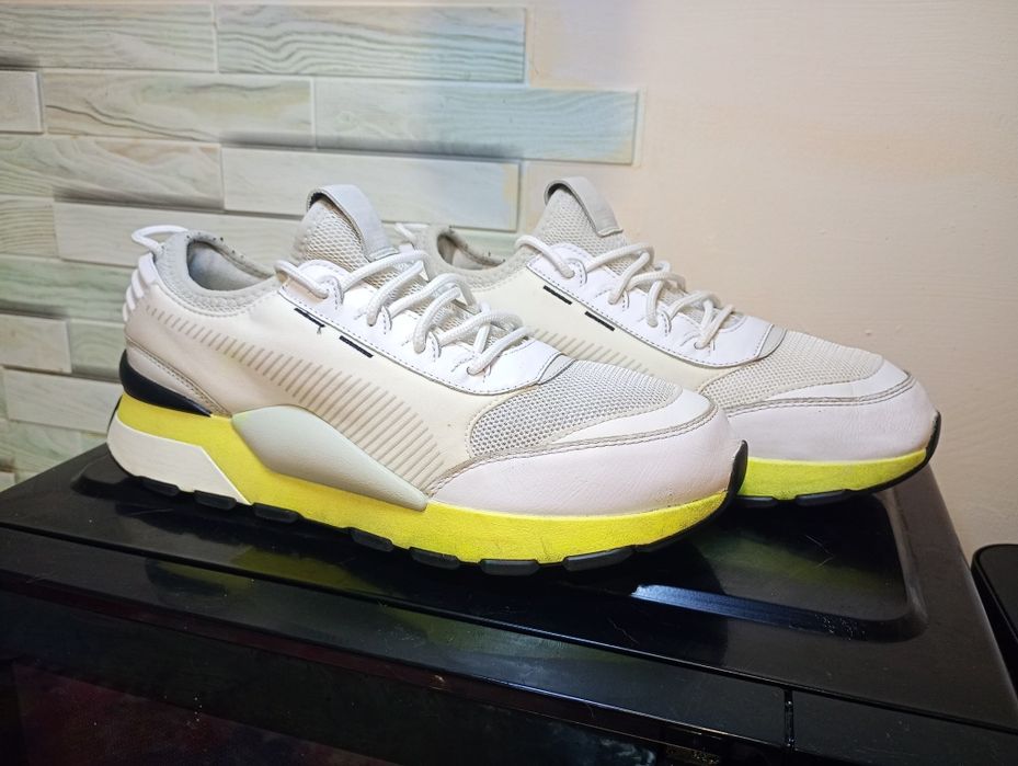 Puma RS-0 Tracks з білим верхом та яскраво-жовтою підошвою, 43 розмір