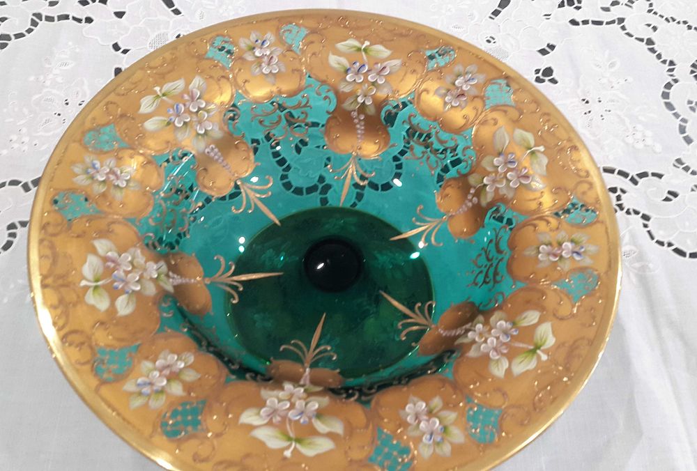 Magnífica centro mesa Italiano Cristal Murano